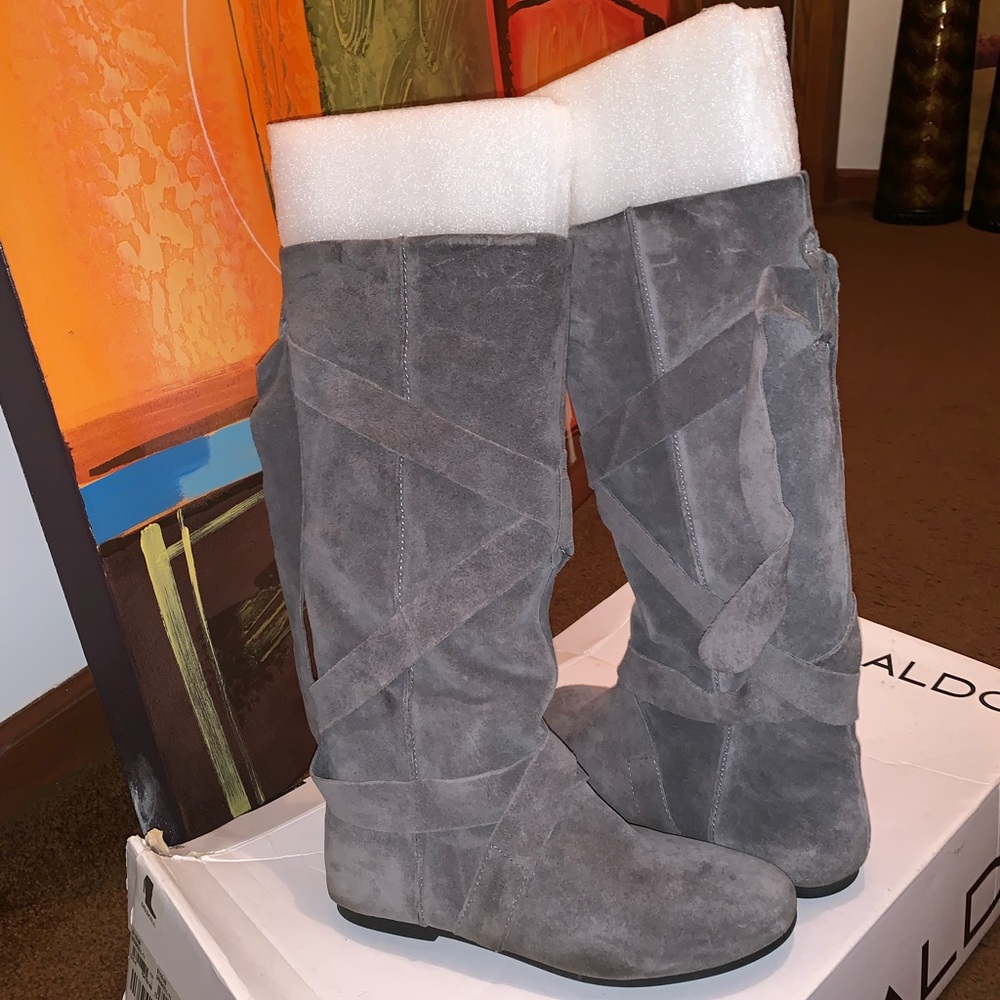 Gray Suede Boots - image 1